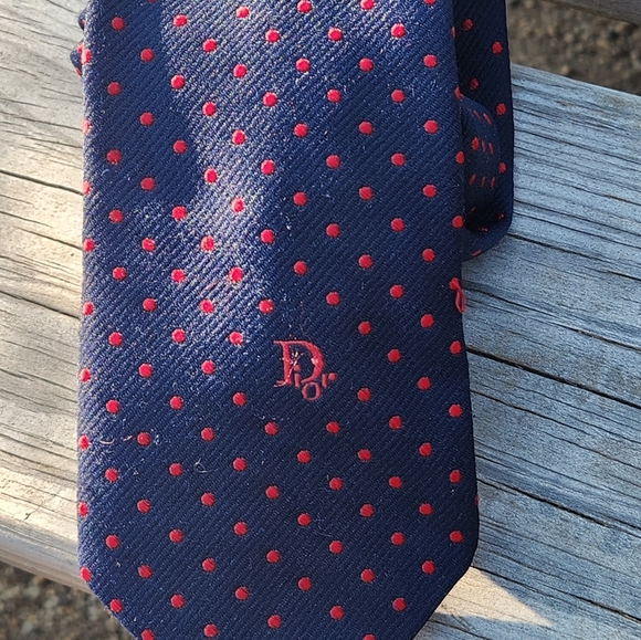 Vintage Christian Dior Polka Dot Tie - Picture 2 of 5